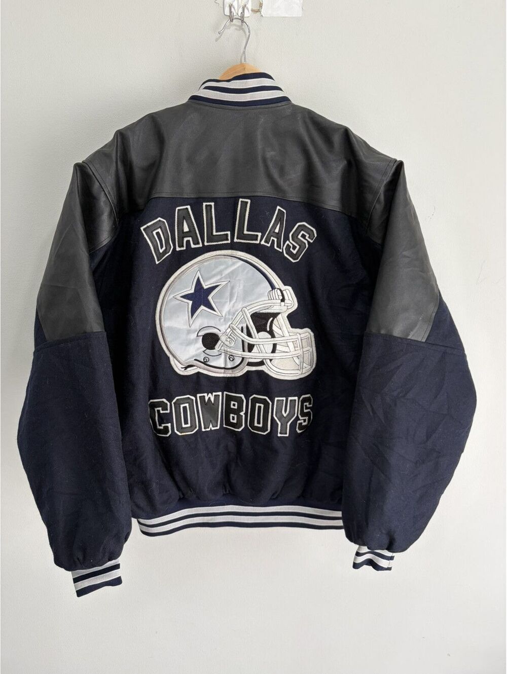 Vintage 90s Dallas Cowboys Varsity Letterman Jacket leather